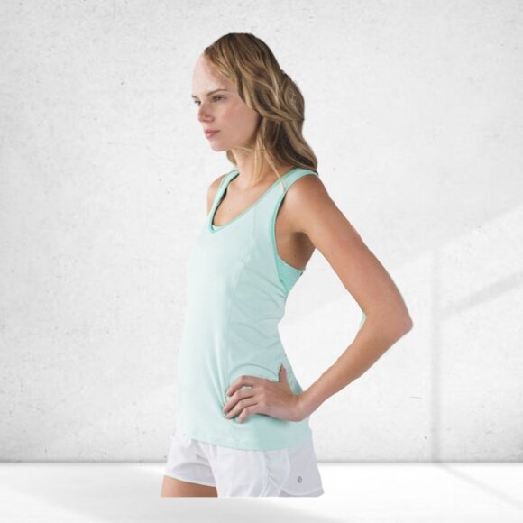 Cute Lululemon Mint Super Sport Strappy Tank - Picture 5 of 12